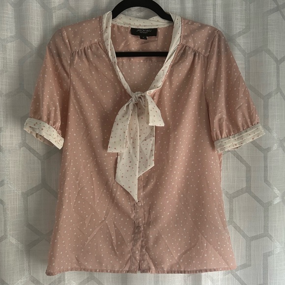 Jason Wu x Target Pink Polka Dot Bow Blouse - Picture 3 of 7